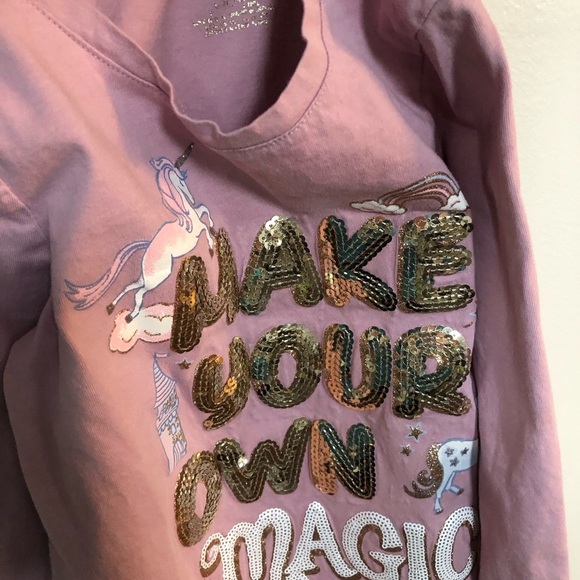 Cynthia Rowley Girls 7-8 Long-Sleeved Purple “Make Your Own Magic” Unicorn Top - Picture 12 of 12